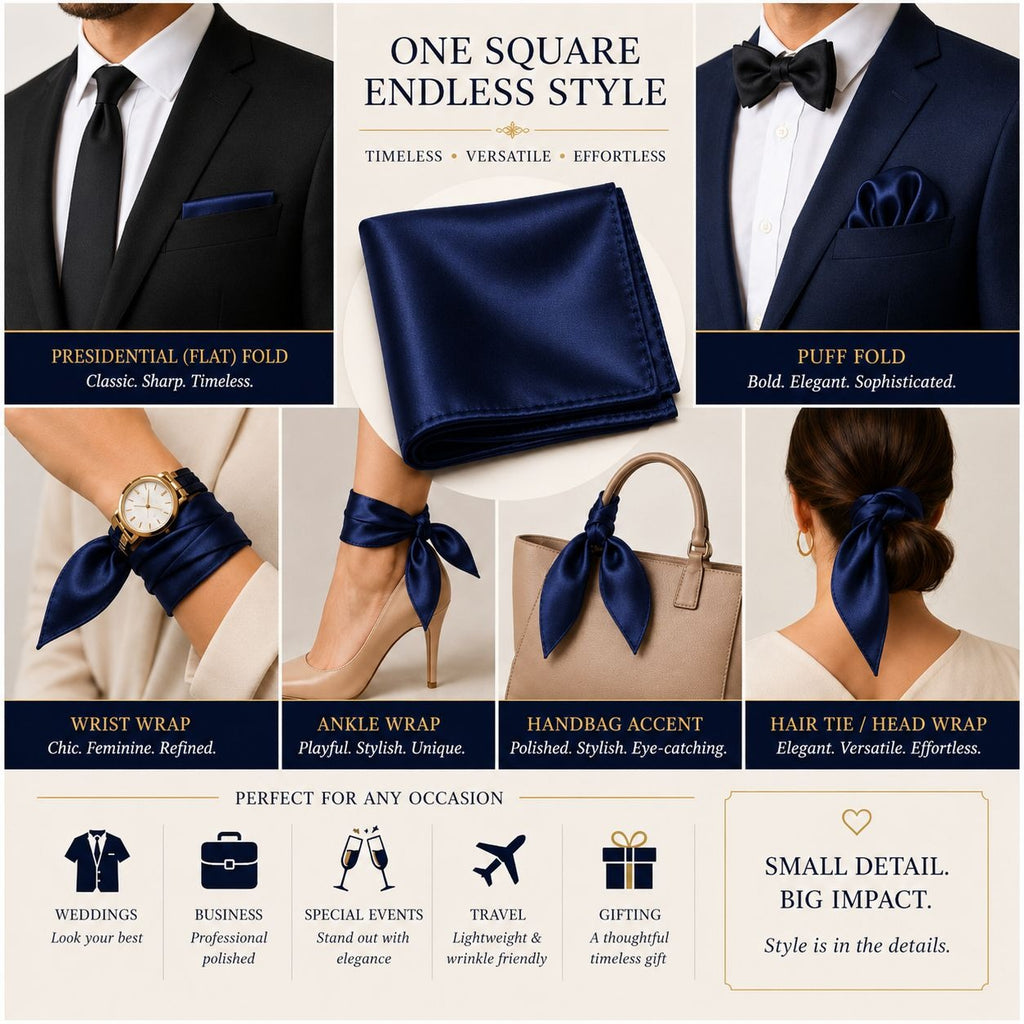Royal Blue Satin Pocket Square 9x9 Mens Handkerchief Wedding Suit Formal Prom Unisex