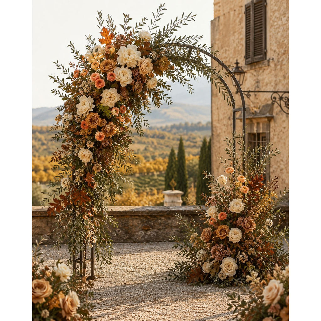 Apricot Peach Ranunculus Peony Stems Set of 2, 30 Inch Artificial Flowers for Fall Wreaths Wedding Bouquets