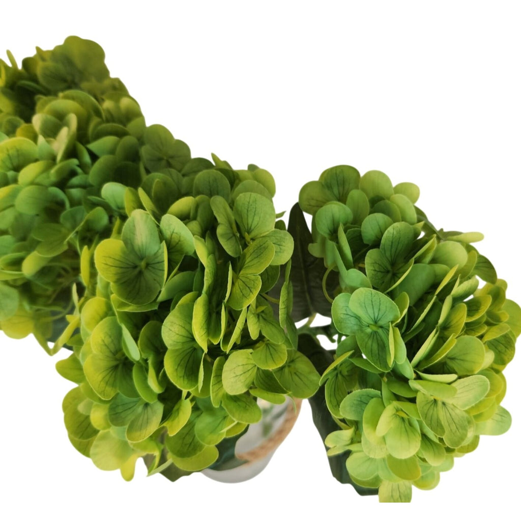 Green Artificial Hydrangea Stem Silk Flower Faux Floral Wedding Decor