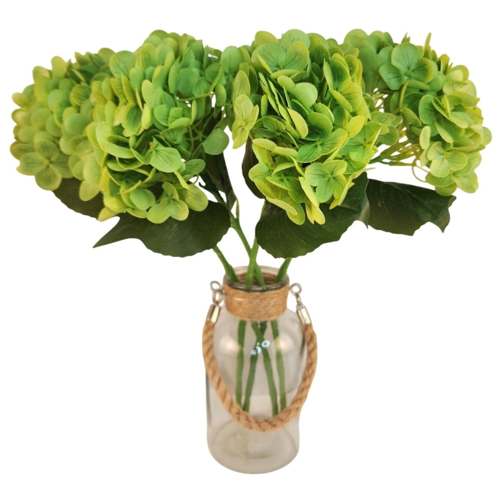 Green Artificial Hydrangea Stem Silk Flower Faux Floral Wedding Decor