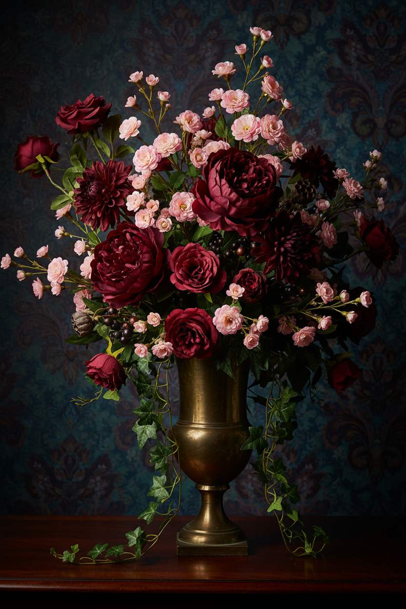 Victorian Burgundy — Locked Bloom as Filler