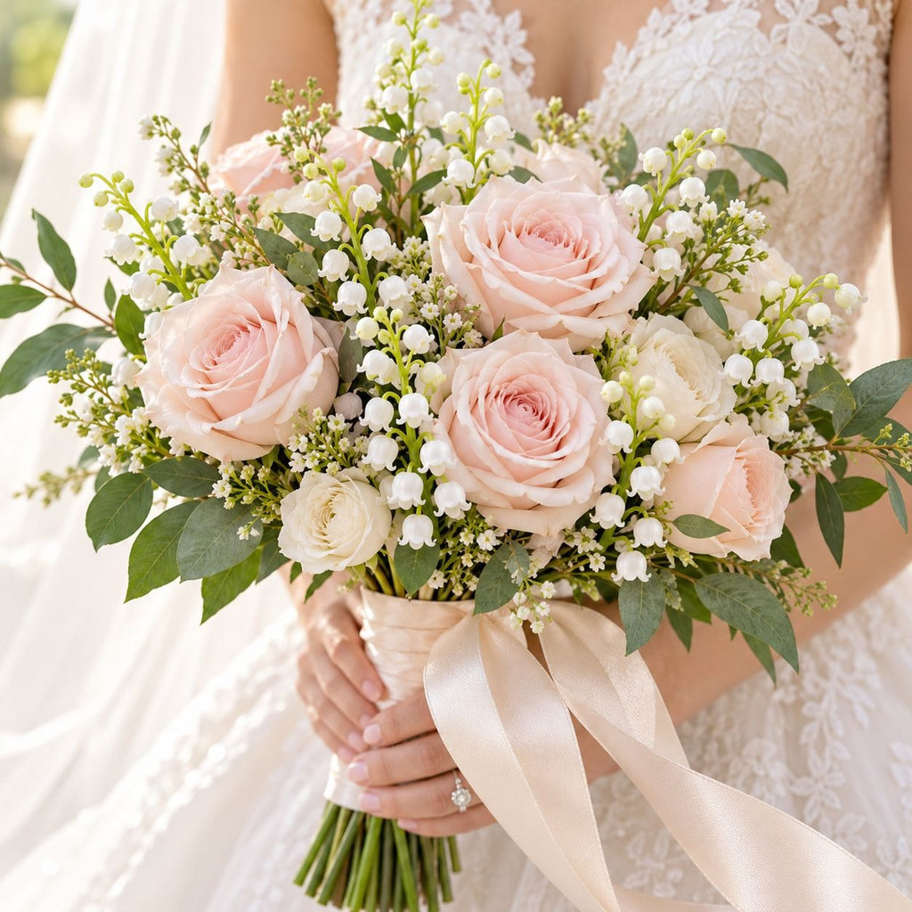 Artificial Lily of the Valley Picks, Set of 10, 4 Inch White Wedding Flowers