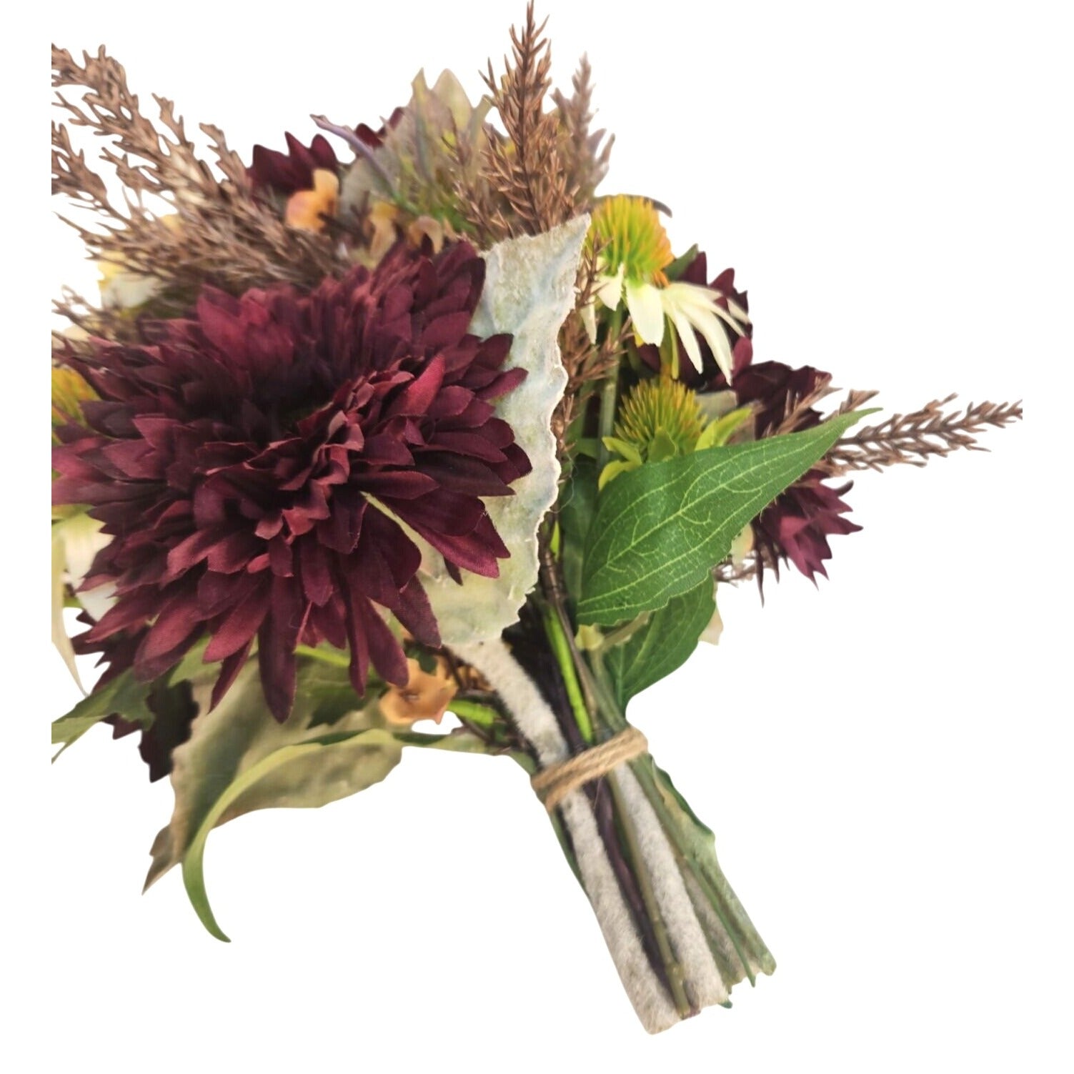 Purple and White Faux Flower Bouquet, Handtied Artificial Floral Arrangement, Elegant Centerpiece, Home or Office Decor,