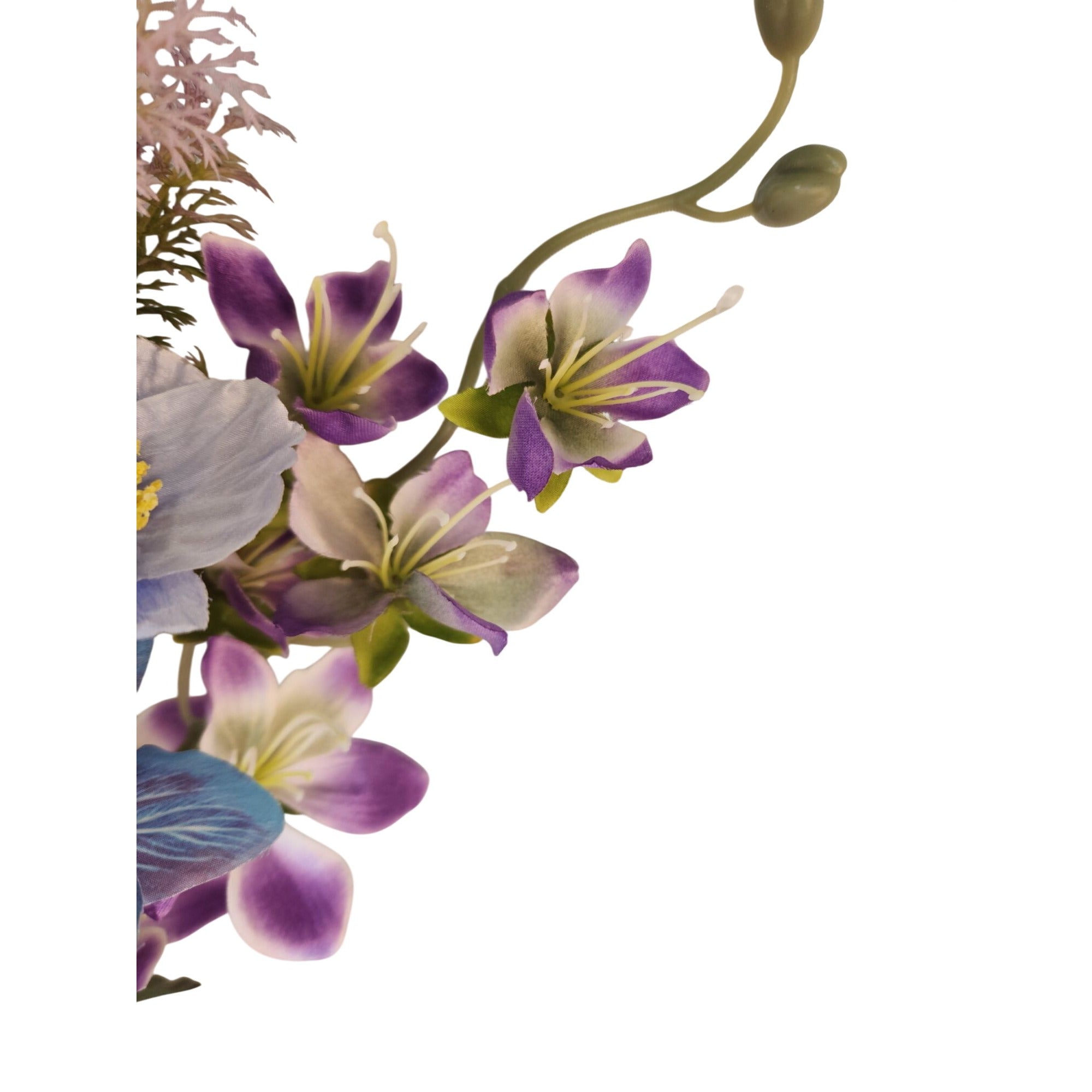 Faux Flower Bouquet Home Decor Artificial Poppies and Lilies Pastel Floral Arrangement Gift Ready