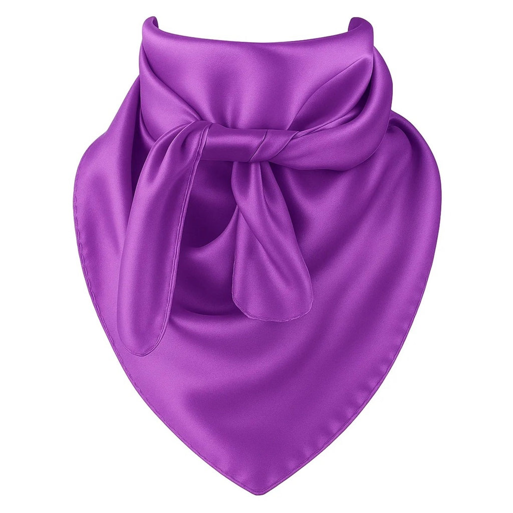 Purple Wild Rag Large Scarf 35x35" Satin Western Accessory Cowgirl or Cowboy