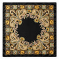 Luxury Paisley Floral Satin Scarf for Women – 35" Square Black Gold Sage Green Polyester Satin Scarf, Vintage Boho Designer-Inspired Headscarf