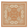 Tan Paisley Square Scarf Wild Rag Bandana Print Satin Neck Head Wrap 27 in