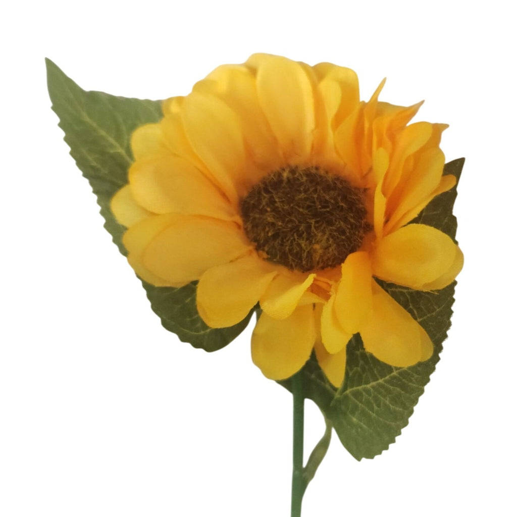 Artificial Sunflower Stems Set of 6, 11-Inch Golden Yellow