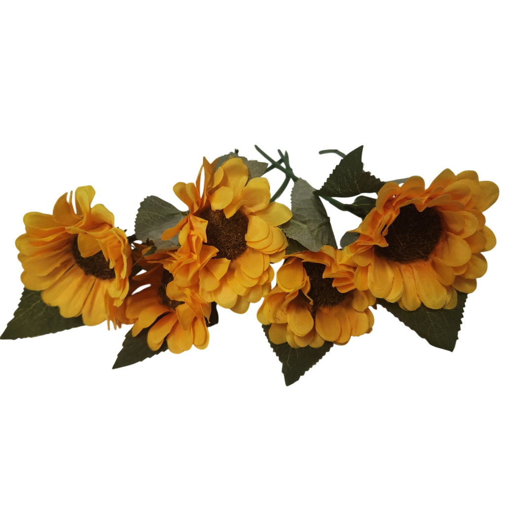 Artificial Sunflower Stems Set of 6, 11-Inch Golden Yellow