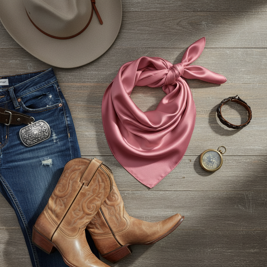 Western flat lay styling