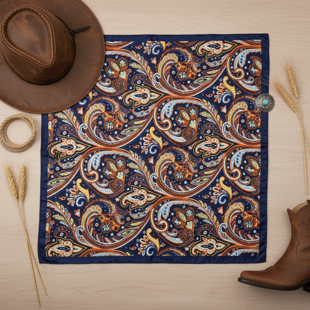Western scarf flat lay