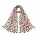 Ginkgo Leaf Scarf Lightweight Summer Shawl Wrap Womens Tassel