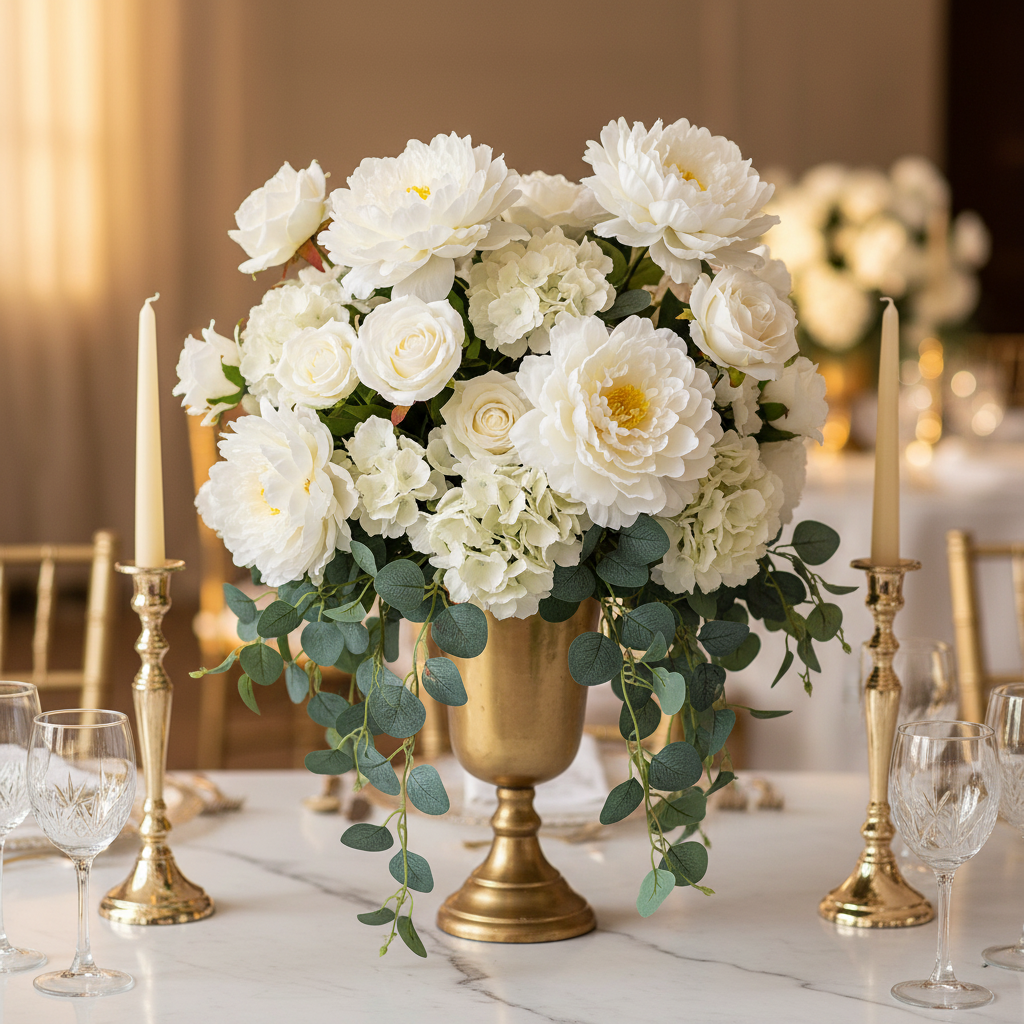 White Peony Luxury Centerpiece