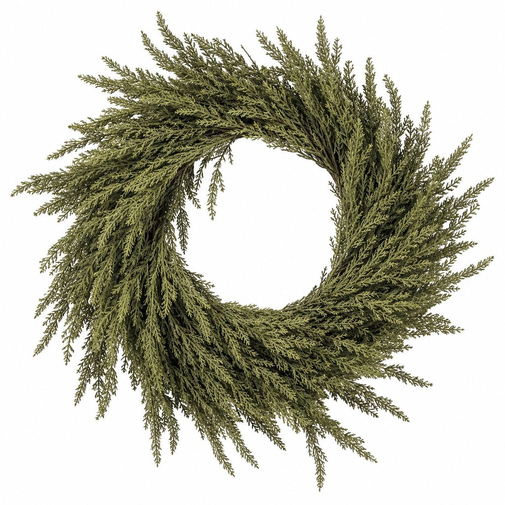 16 Inch Cedar Wreath Small Door Wreath Cedar Candle Ring Year Round Greenery Farmhouse Decor Christmas Wreath Table Centerpiece