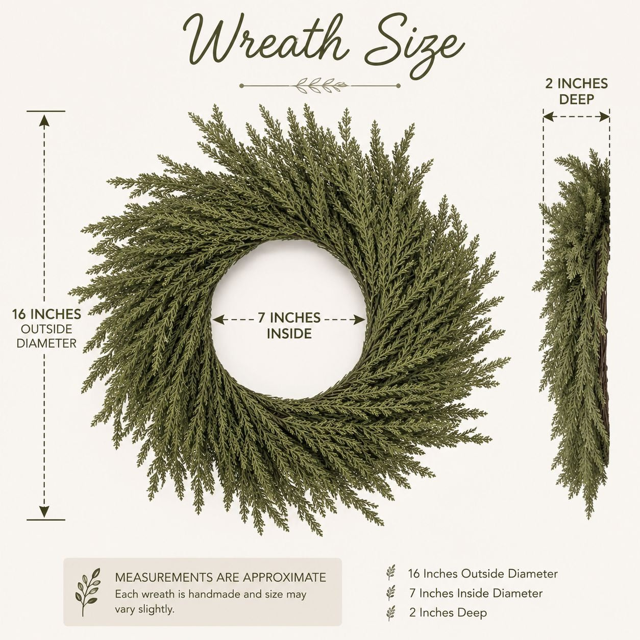 16 Inch Cedar Wreath Small Door Wreath Cedar Candle Ring Year Round Greenery Farmhouse Decor Christmas Wreath Table Centerpiece