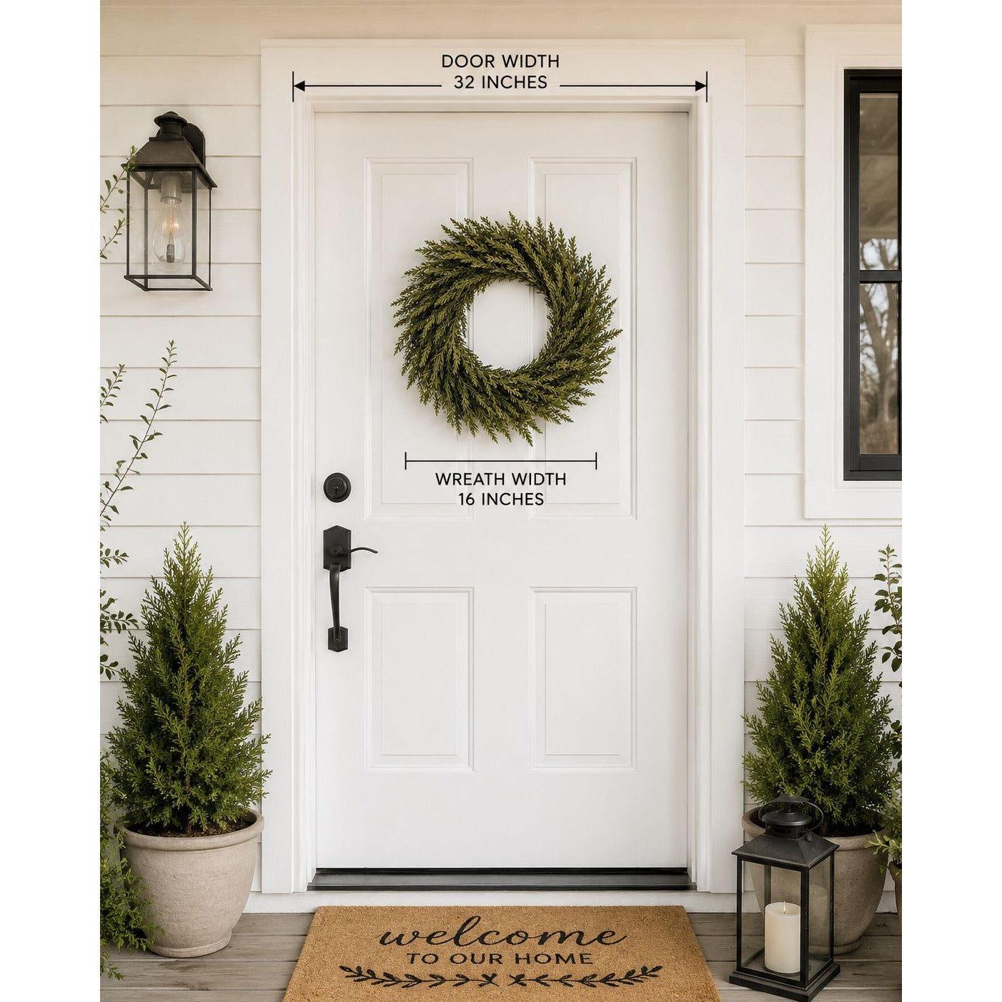 16 Inch Cedar Wreath Small Door Wreath Cedar Candle Ring Year Round Greenery Farmhouse Decor Christmas Wreath Table Centerpiece