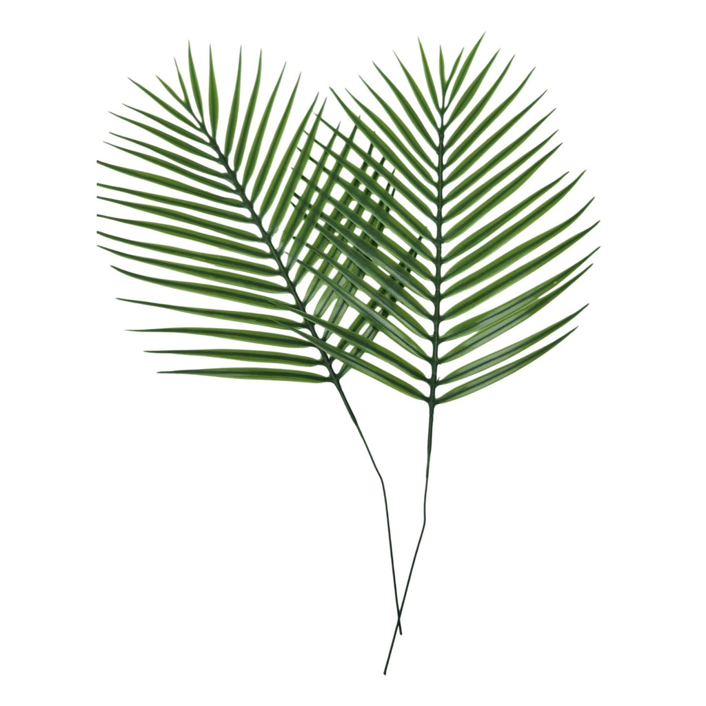 Artificial Palm Leaf Stems Green Faux Tropical Decor Leaves for Home Wedding