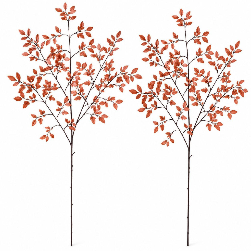 Terracotta Artificial Foliage Branches Set of 2, 36-Inch Faux Stems
