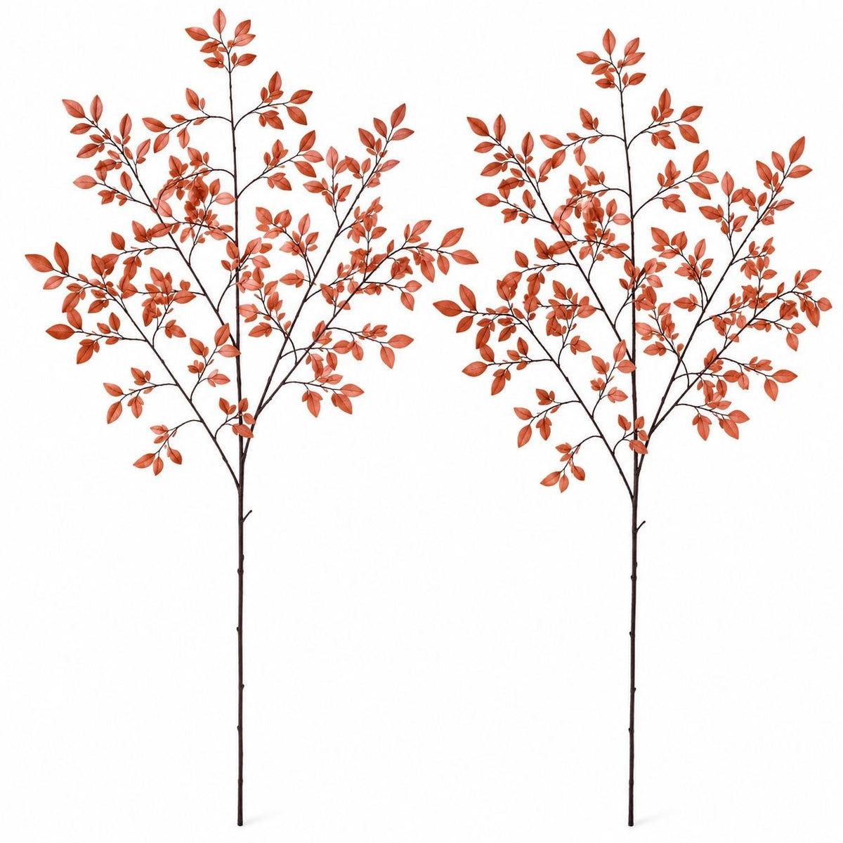 Terracotta Artificial Foliage Branches Set of 2, 36-Inch Faux Stems