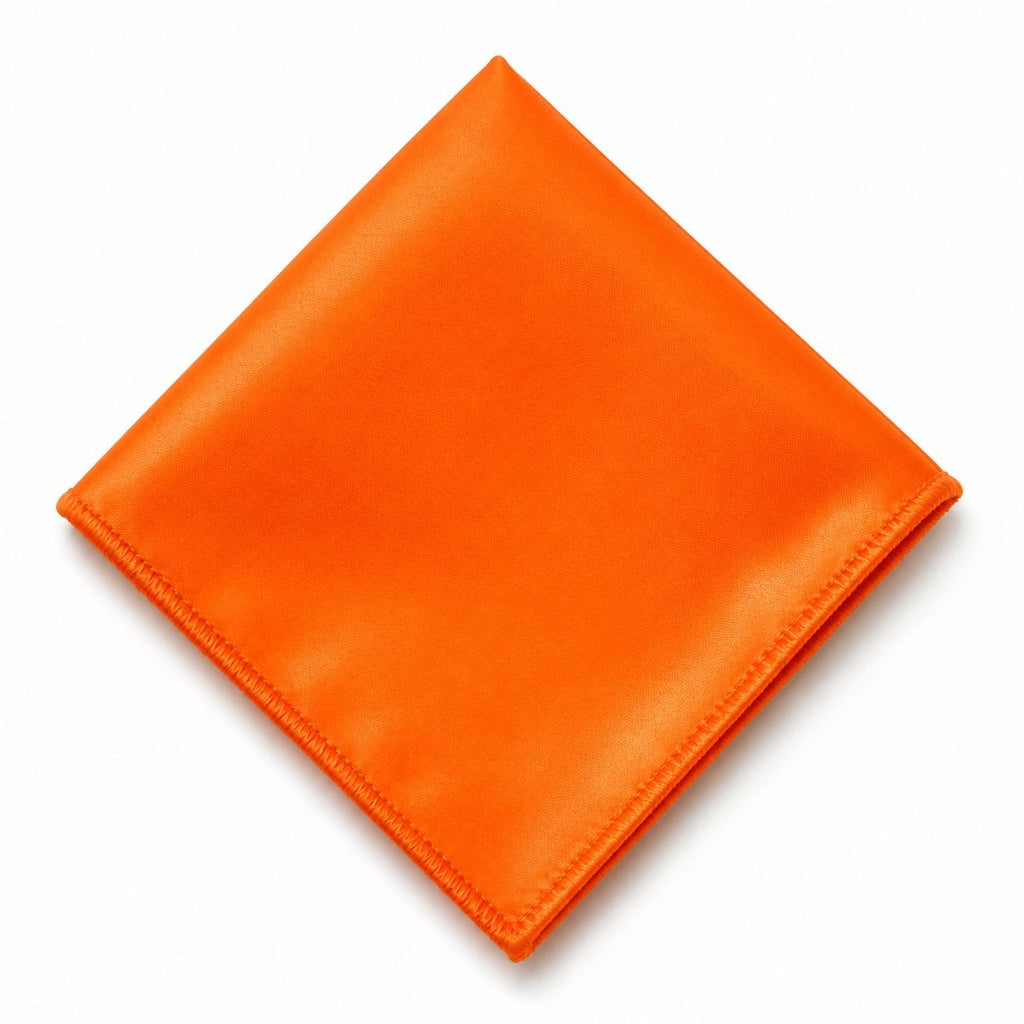 Orange Satin Pocket Square 9x9 Mens Wedding Suit Formal Handkerchief