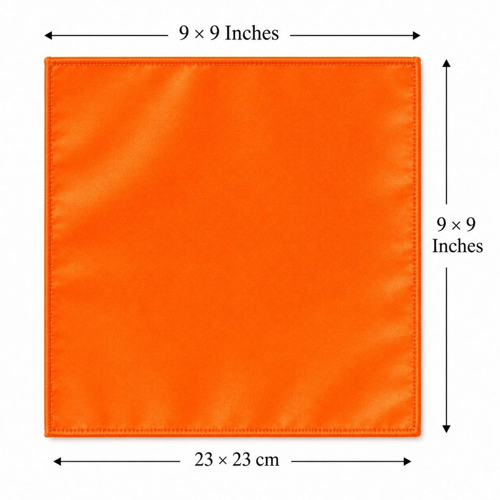 Orange Satin Pocket Square 9x9 Mens Wedding Suit Formal Handkerchief