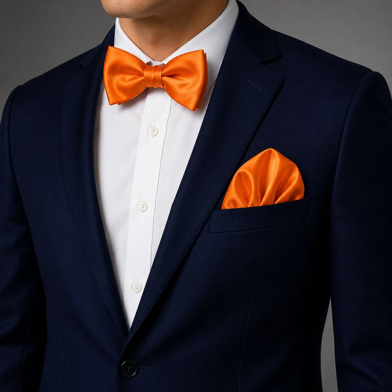 Orange Satin Pocket Square 9x9 Mens Wedding Suit Formal Handkerchief