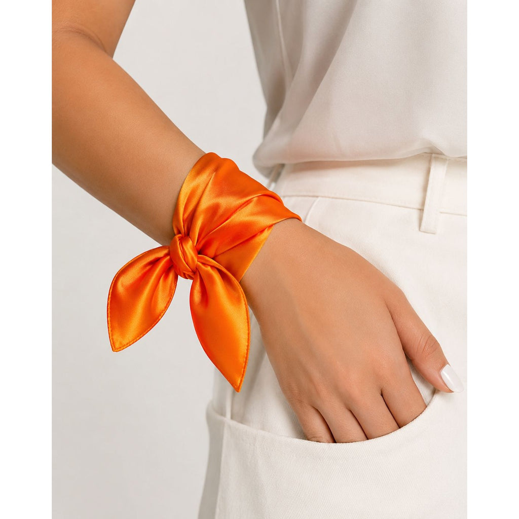 Orange Satin Pocket Square 9x9 Mens Wedding Suit Formal Handkerchief