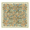 Womens Silk Paisley Floral Scarf Blue Orange Green Square Neck Head Bag Scarf Boho Western 20x20 Inch