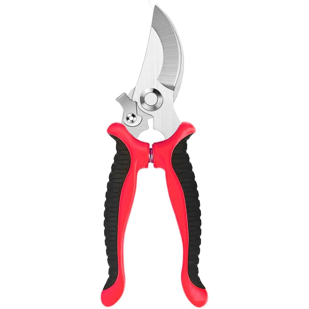 Garden Pruning Shears 7in Stainless Steel Scissors Houseplants Flowers Red Black