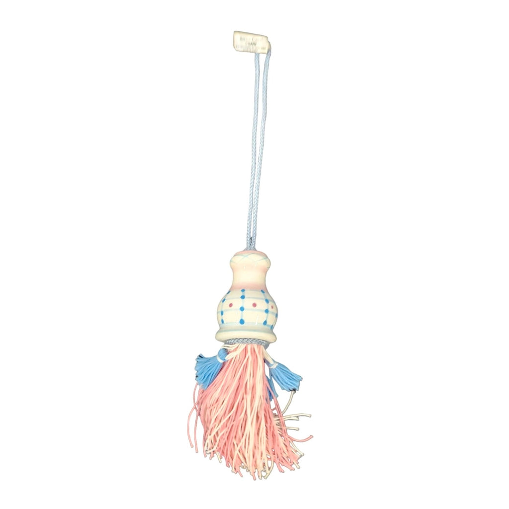 Vintage Ganz Bella Casa Tassel Ornament Ceramic Pastel Curtain Tieback Pink Blue Hanging Decor
