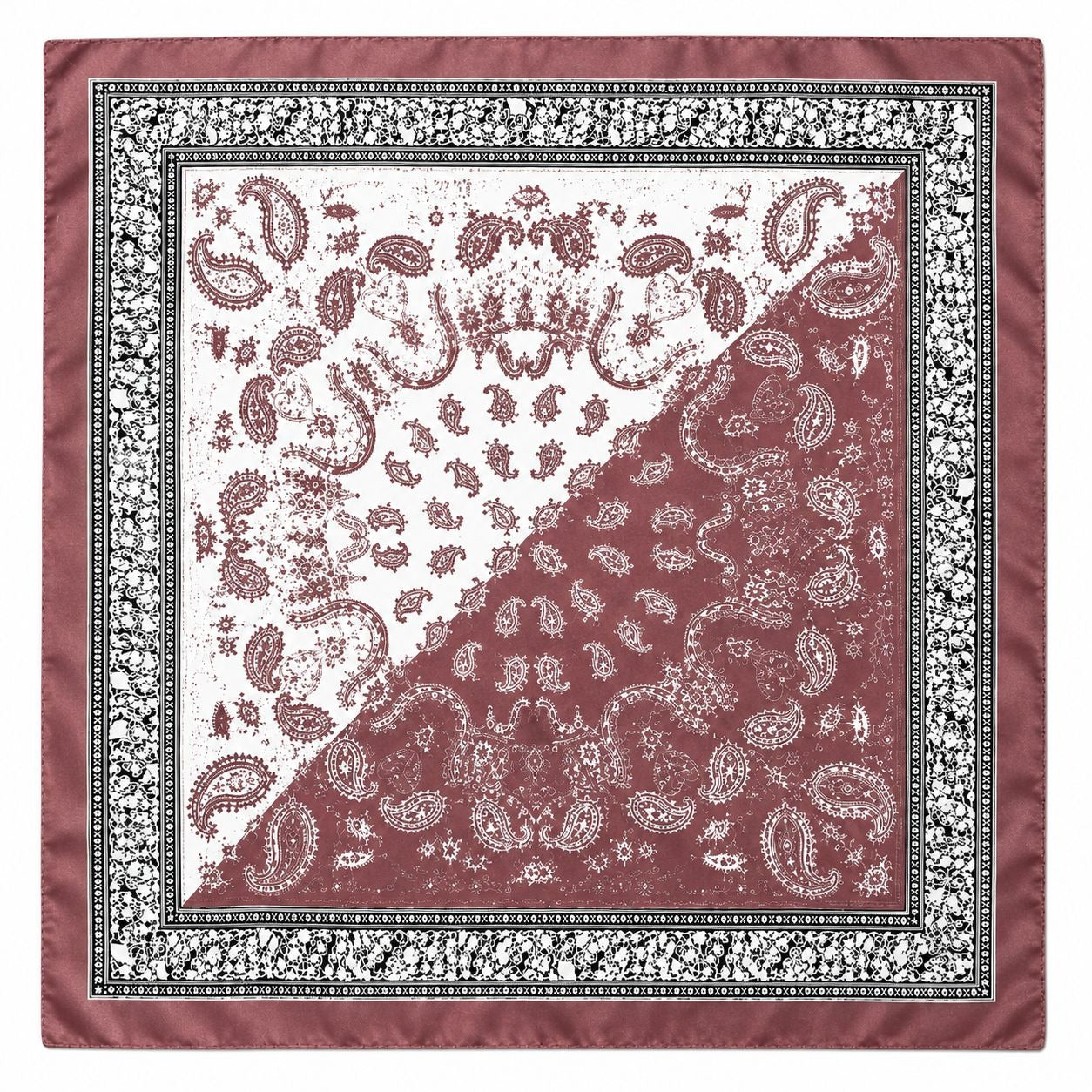 35x35 Dusty Plum Satin Paisley Scarf Hair Scarf Neck Scarf Bandana Wild Rag