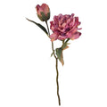 Lavender Wine Faux Peony Stem 18 Inch Wedding Artificial Silk Flower