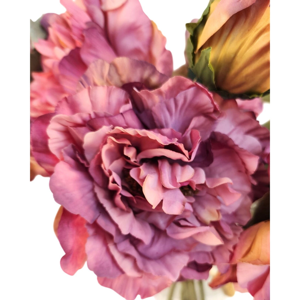 Lavender Wine Faux Peony Stem 18 Inch Wedding Artificial Silk Flower
