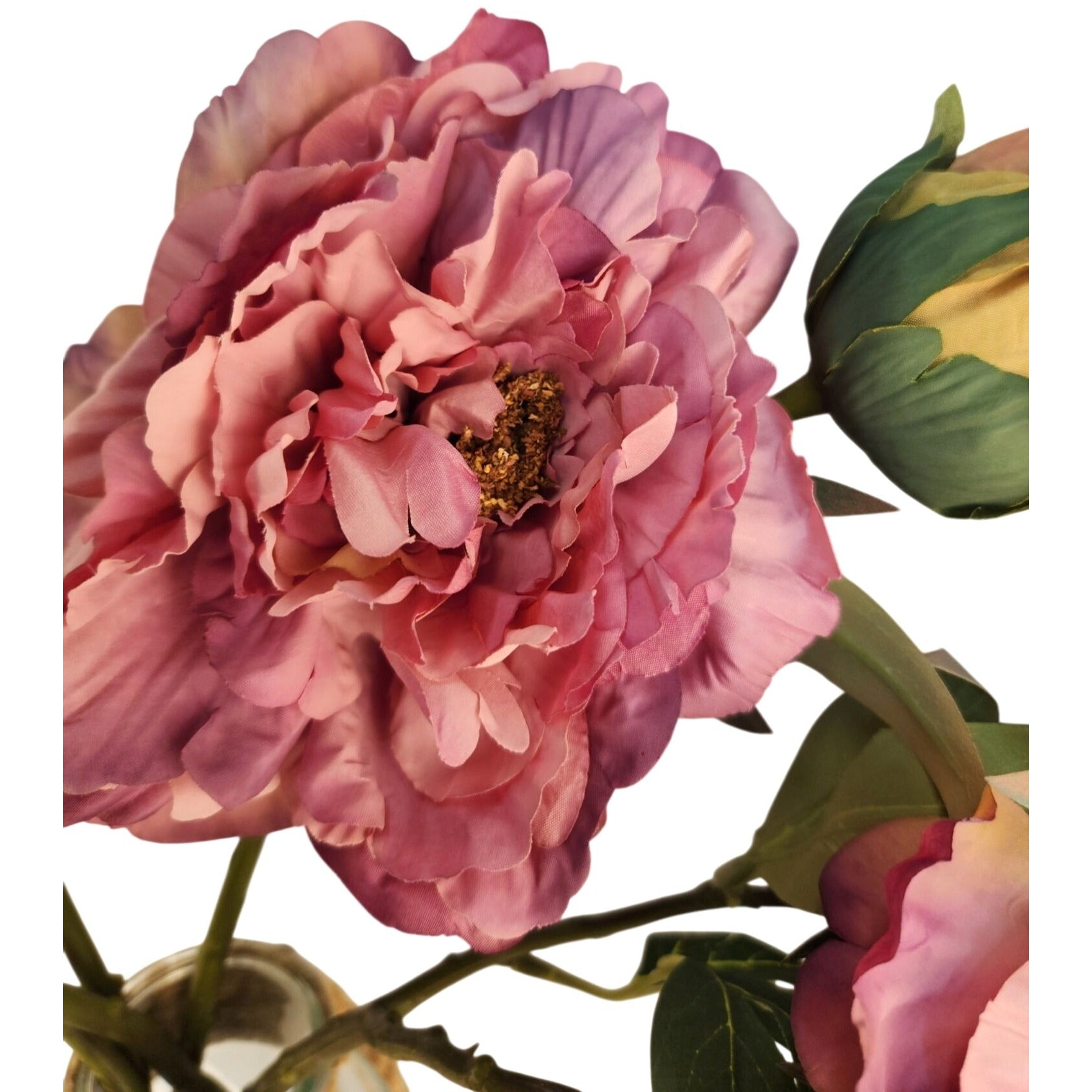 Lavender Wine Faux Peony Stem 18 Inch Wedding Artificial Silk Flower