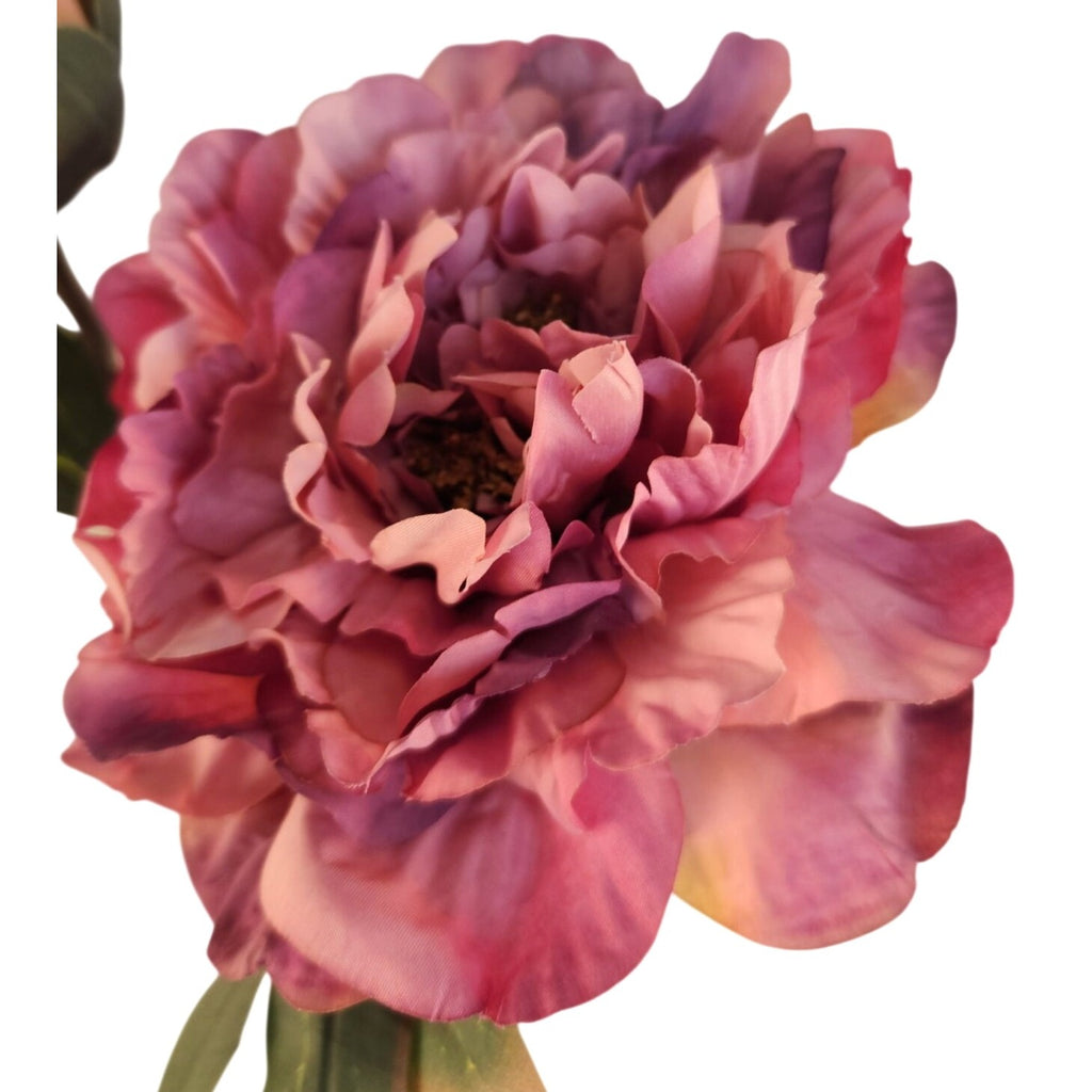 Lavender Wine Faux Peony Stem 18 Inch Wedding Artificial Silk Flower