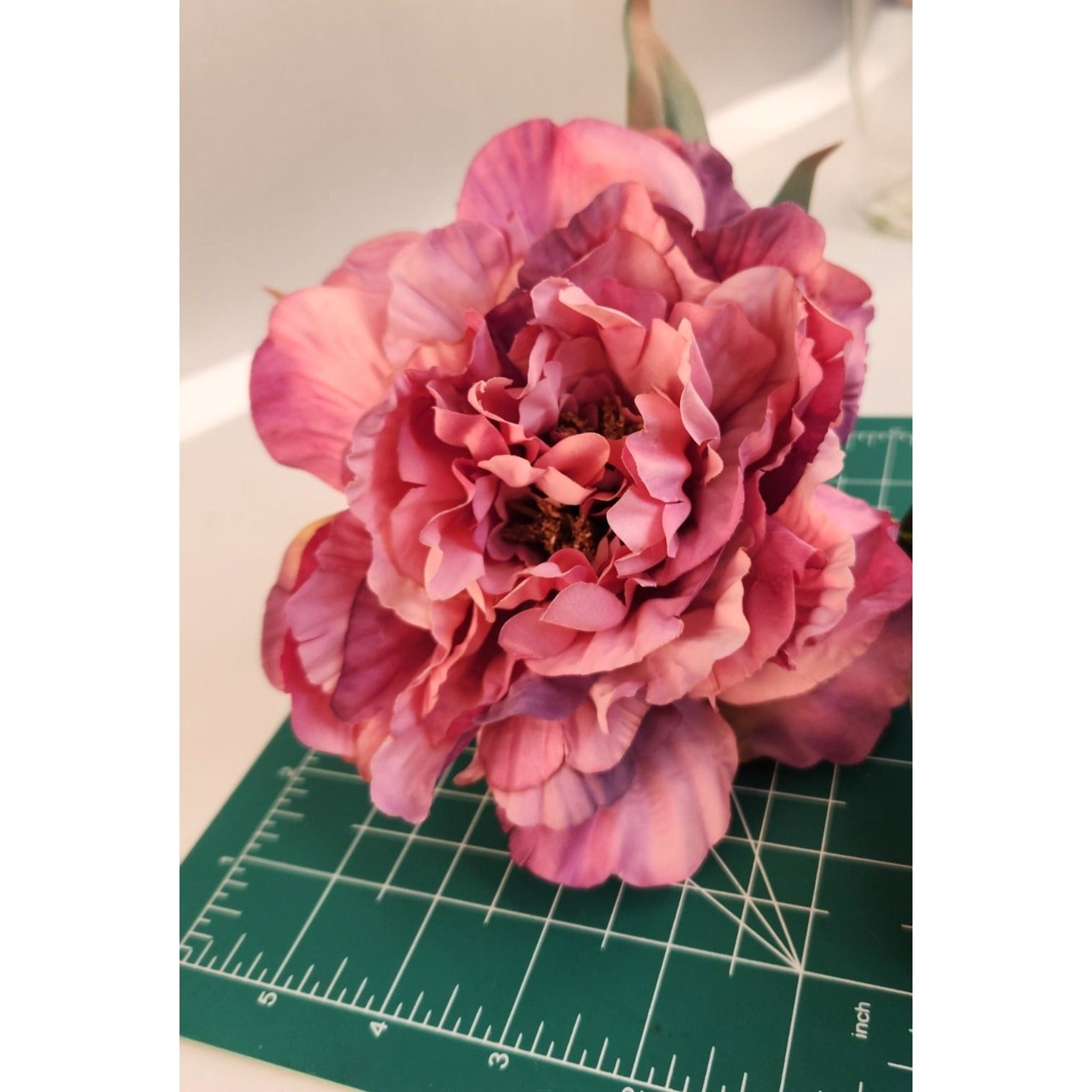Lavender Wine Faux Peony Stem 18 Inch Wedding Artificial Silk Flower