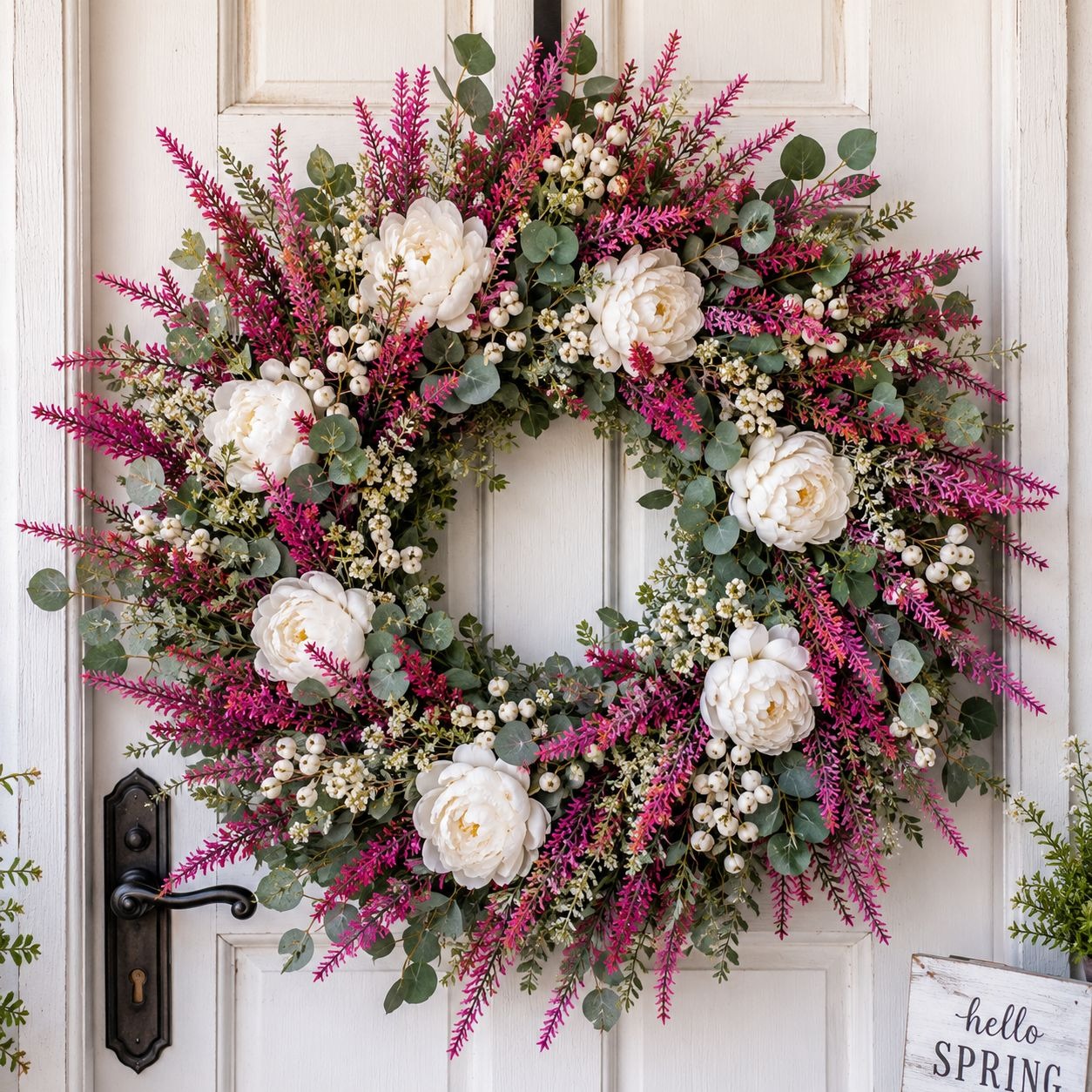 Fuchsia Pink Faux Lavender Stems Artificial Heather Spray Floral Filler Wreath Flowers Farmhouse Decor 2 Bushes