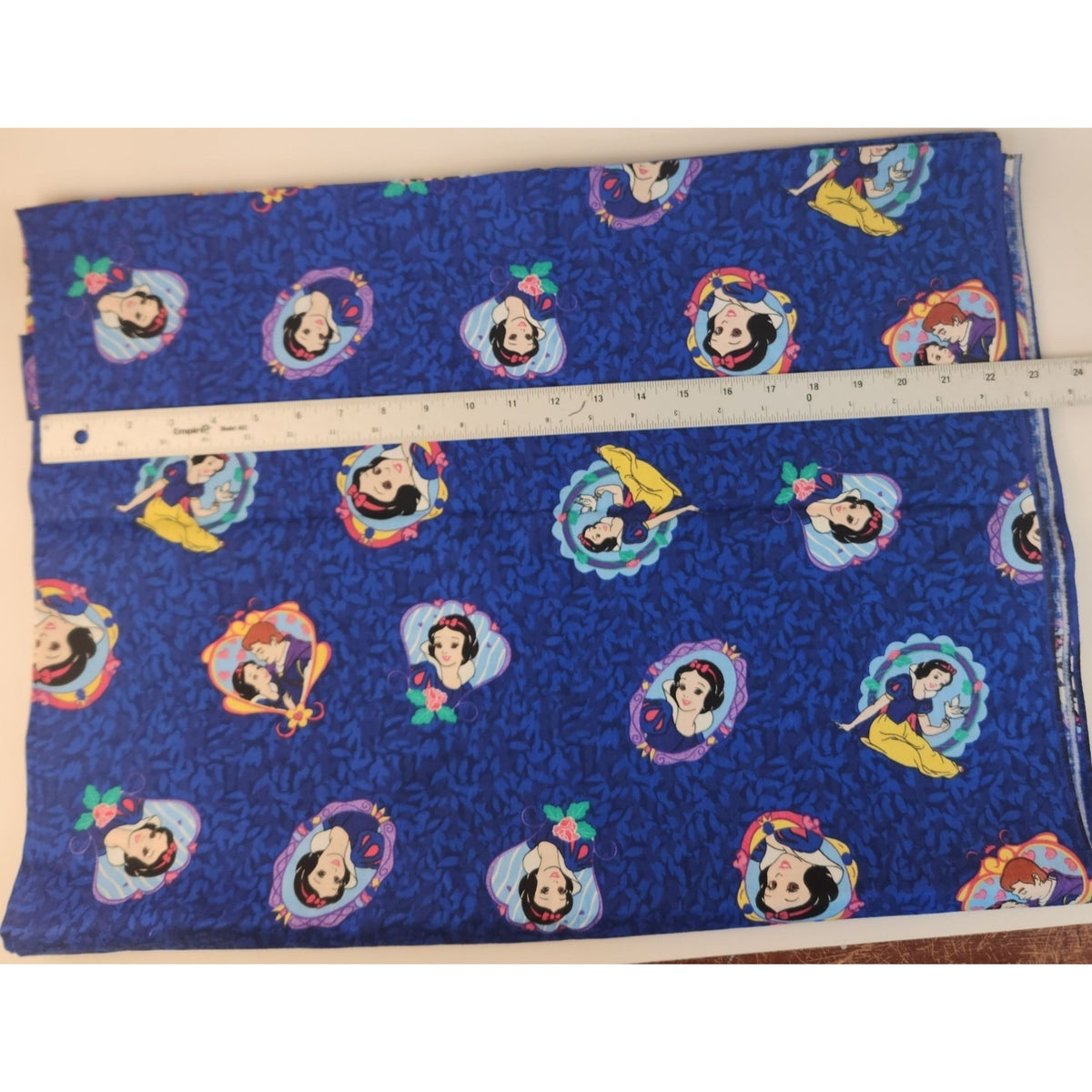 Vintage Disney Snow White Fabric 4.5 Yards Blue Cotton Quilting