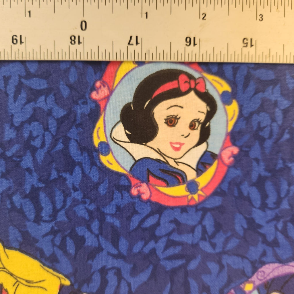 Vintage Disney Snow White Fabric 4.5 Yards Blue Cotton Quilting