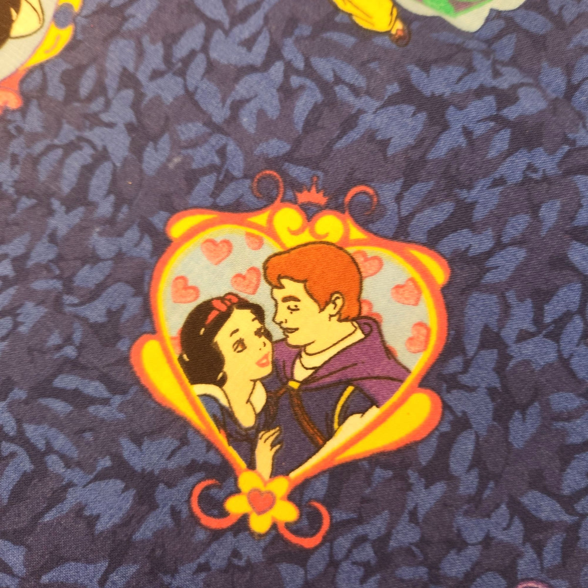 Vintage Disney Snow White Fabric 4.5 Yards Blue Cotton Quilting