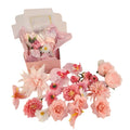25 Pink Artificial Flower Heads for DIY Crafts – Roses, Daisies, Orchids