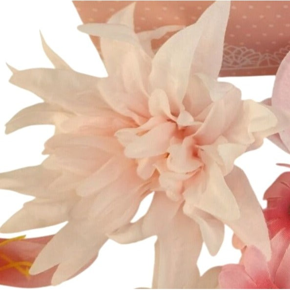 25 Pink Artificial Flower Heads for DIY Crafts – Roses, Daisies, Orchids