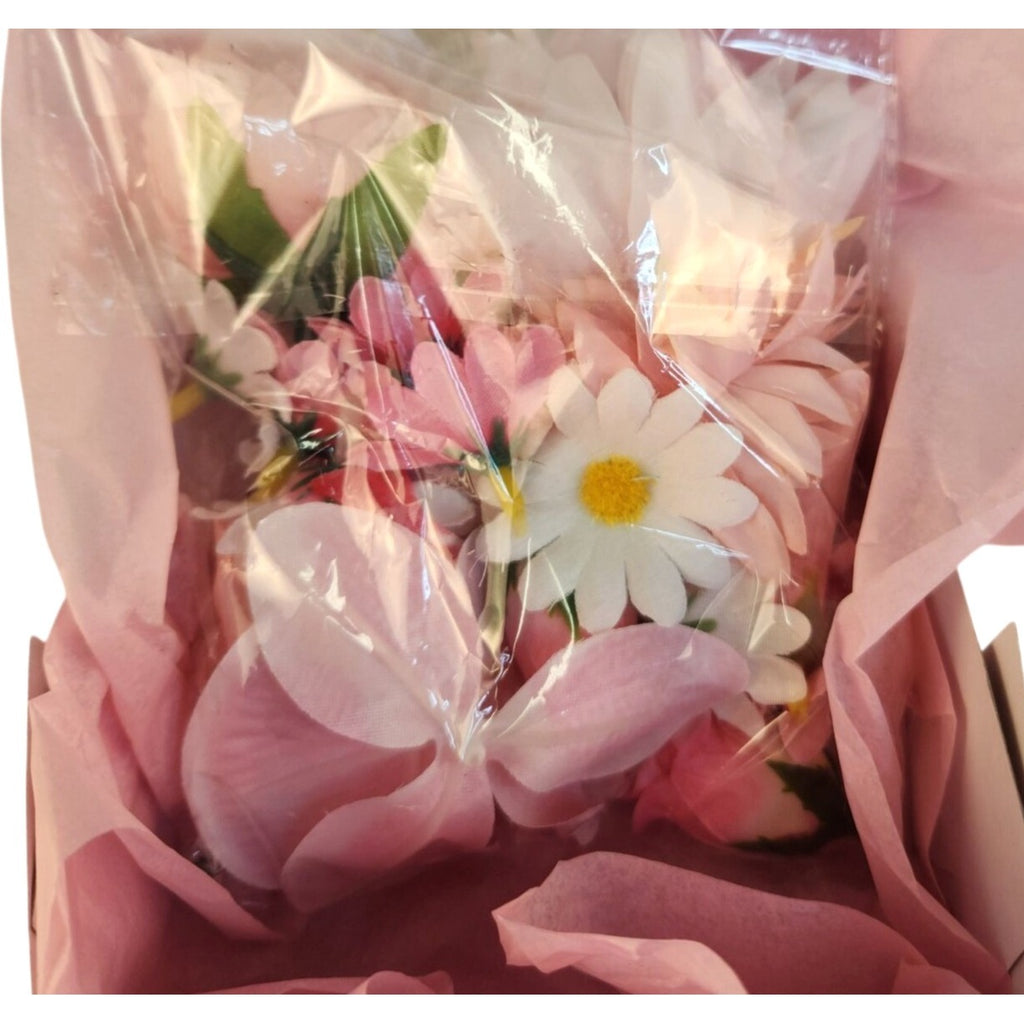 25 Pink Artificial Flower Heads for DIY Crafts – Roses, Daisies, Orchids