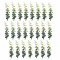 Mini Green and Cream Eucalyptus Sprigs Set of 23 | 5 Inch Soft Touch Faux Greenery Picks for Wreaths Centerpieces