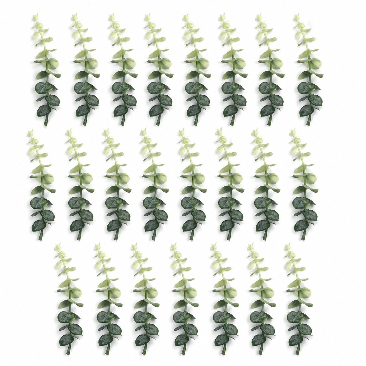 Mini Green and Cream Eucalyptus Sprigs Set of 23 | 5 Inch Soft Touch Faux Greenery Picks for Wreaths Centerpieces
