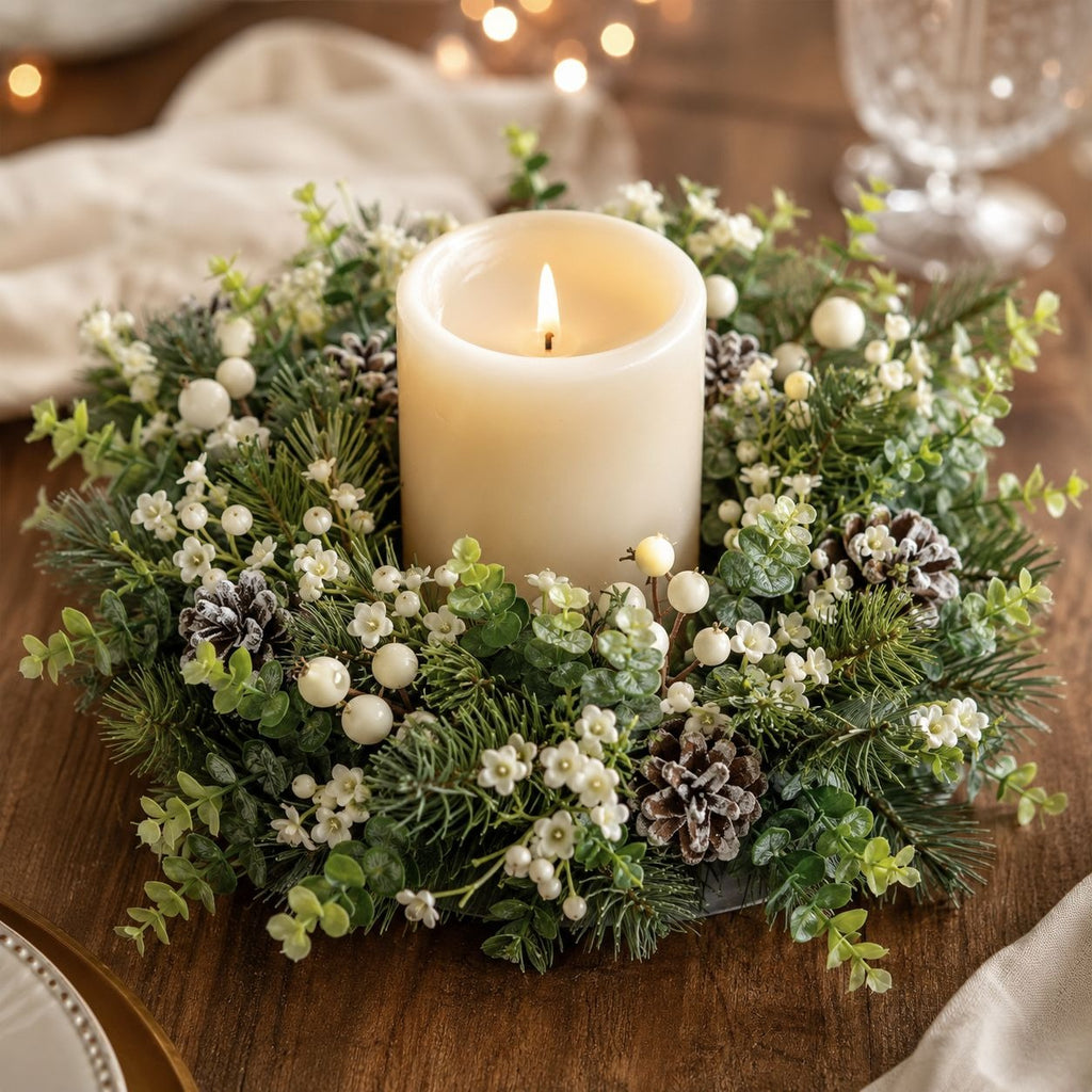 Mini Green and Cream Eucalyptus Sprigs Set of 23 | 5 Inch Soft Touch Faux Greenery Picks for Wreaths Centerpieces