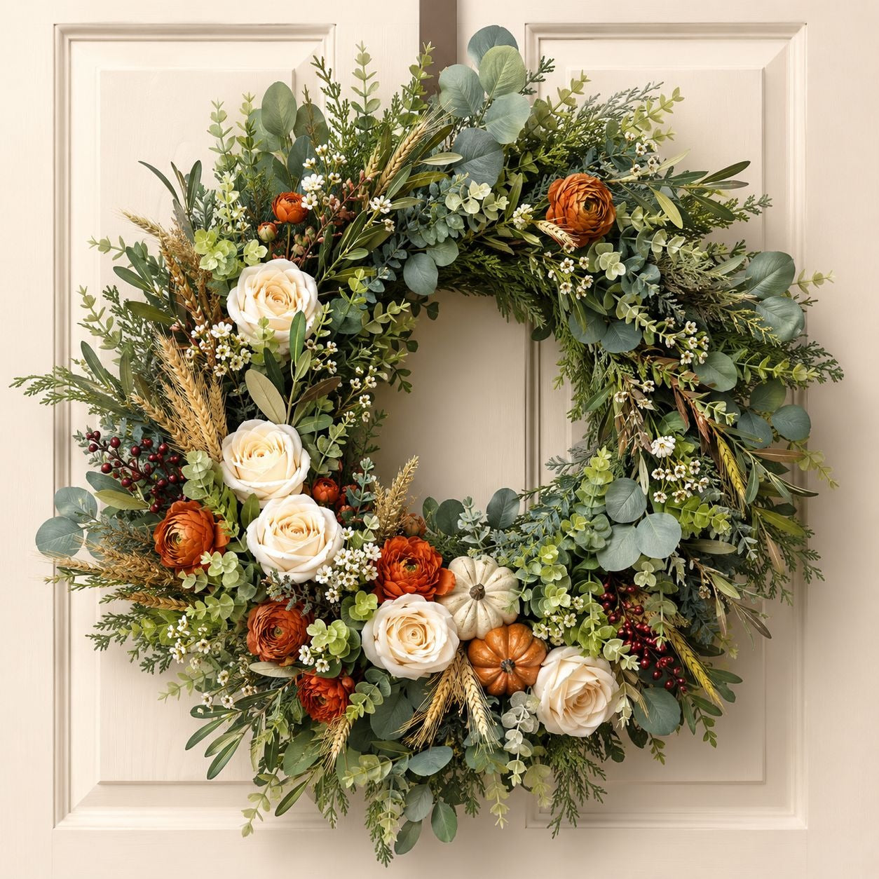 Mini Green and Cream Eucalyptus Sprigs Set of 23 | 5 Inch Soft Touch Faux Greenery Picks for Wreaths Centerpieces