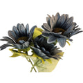 Dusty Blue Faux Silk Sunflower Stems 15 Inch 3 Stem Bunch Artificial Flower Decor