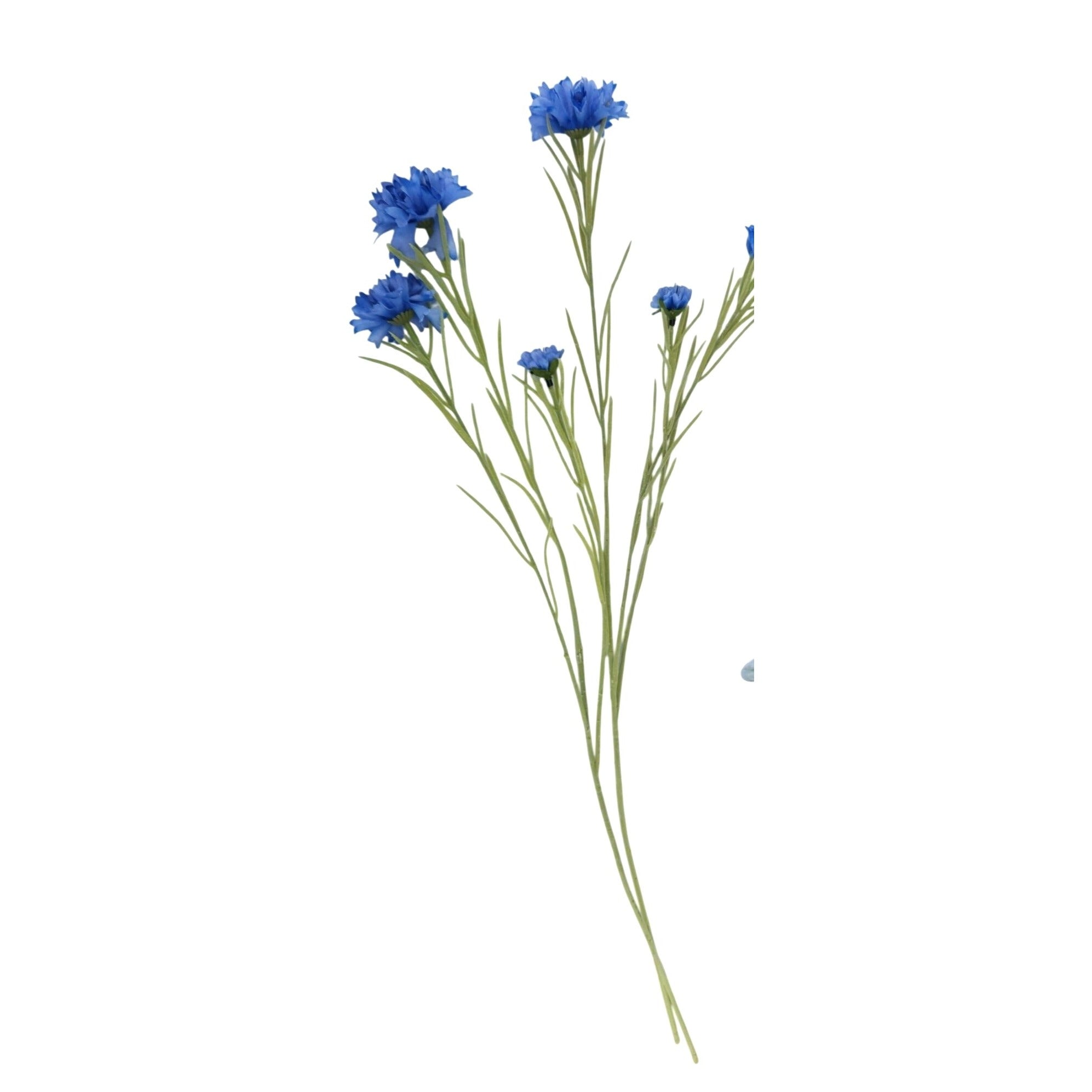 Artificial Blue Cornflower Stems Faux Wildflower Floral Decor Wedding