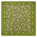Olive Green Satin Paisley Scarf Women Square Hair Neck Scarf Boho Western Bandana 27x27